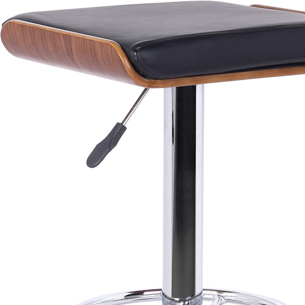26"" Black Faux Leather Chrome Finished Bar Stool