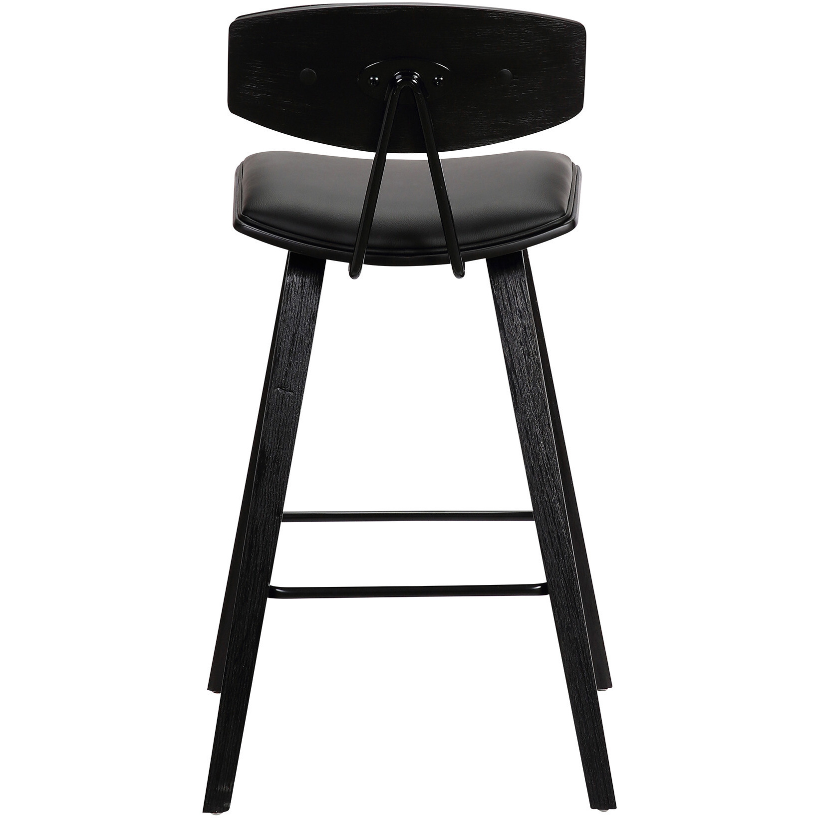 26 Black Faux Leather Mid Century Modern Bar Stool
