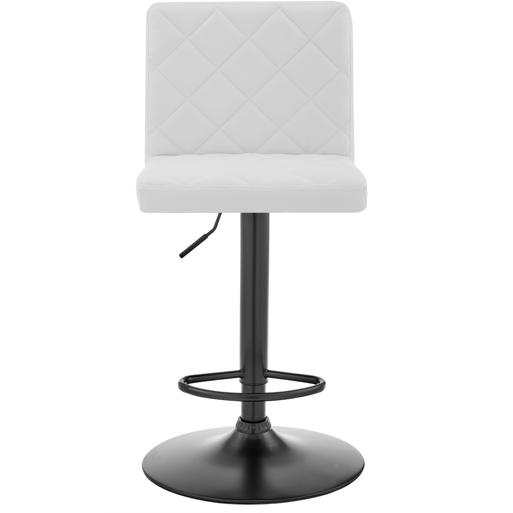 White Faux Leather Swivel Adjustable Bar Stool