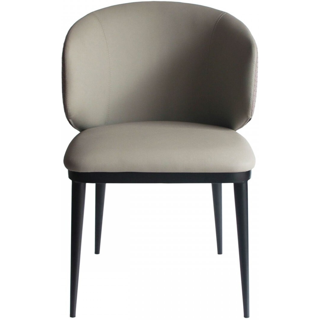 Beige Modern Faux Leather Dining Chair