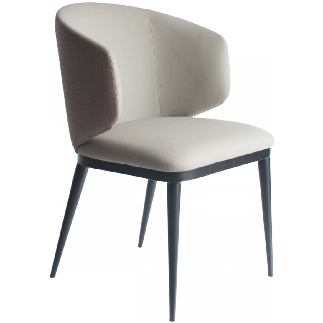 Beige Modern Faux Leather Dining Chair