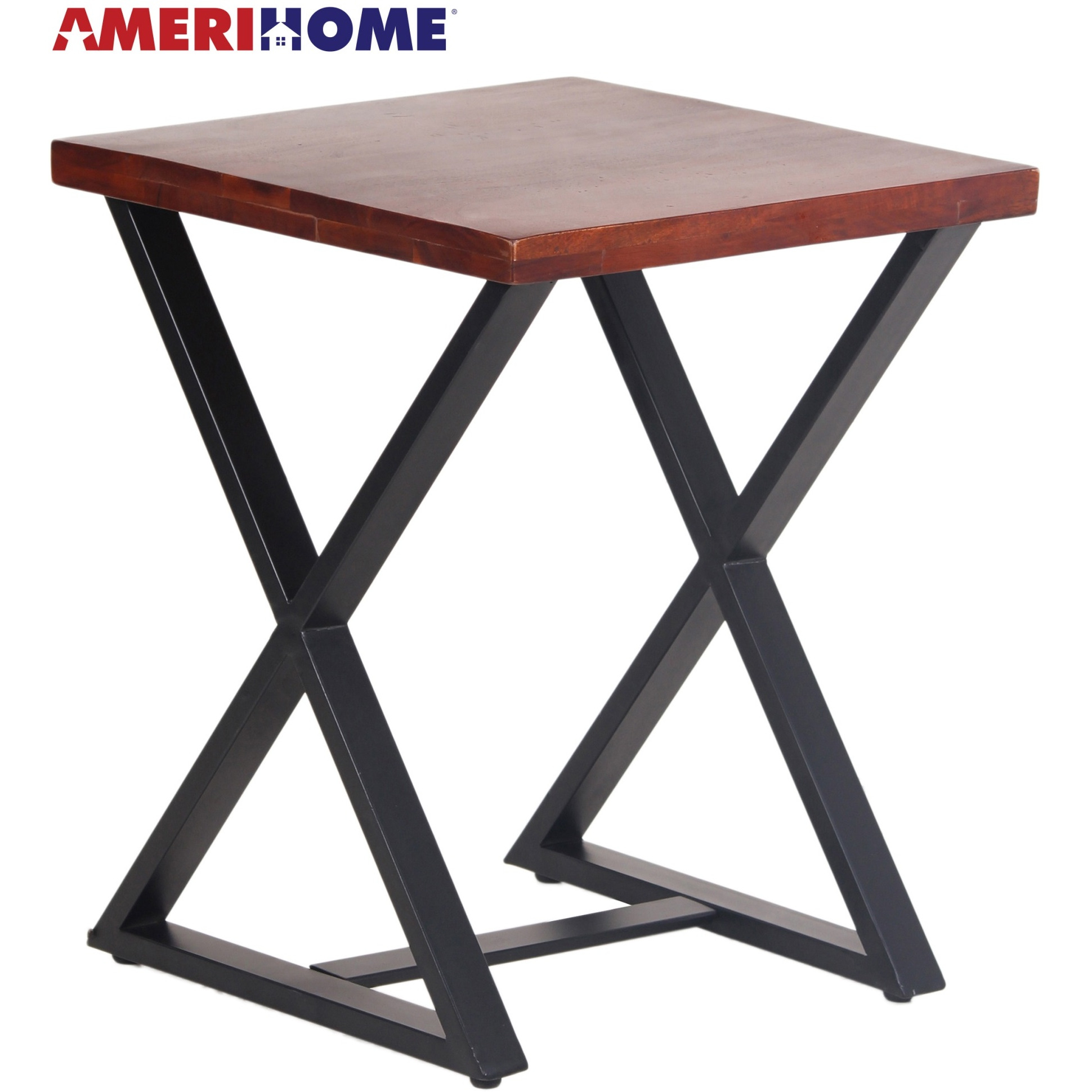 Amerihome Acacia Cross Leg Side Table