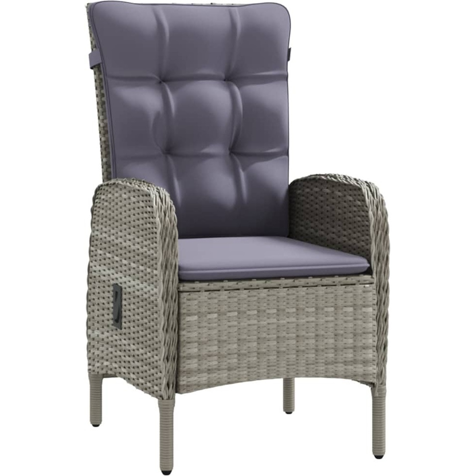 Vidaxl 7 Piece Patio Dining Set With Cushions Gray And Black