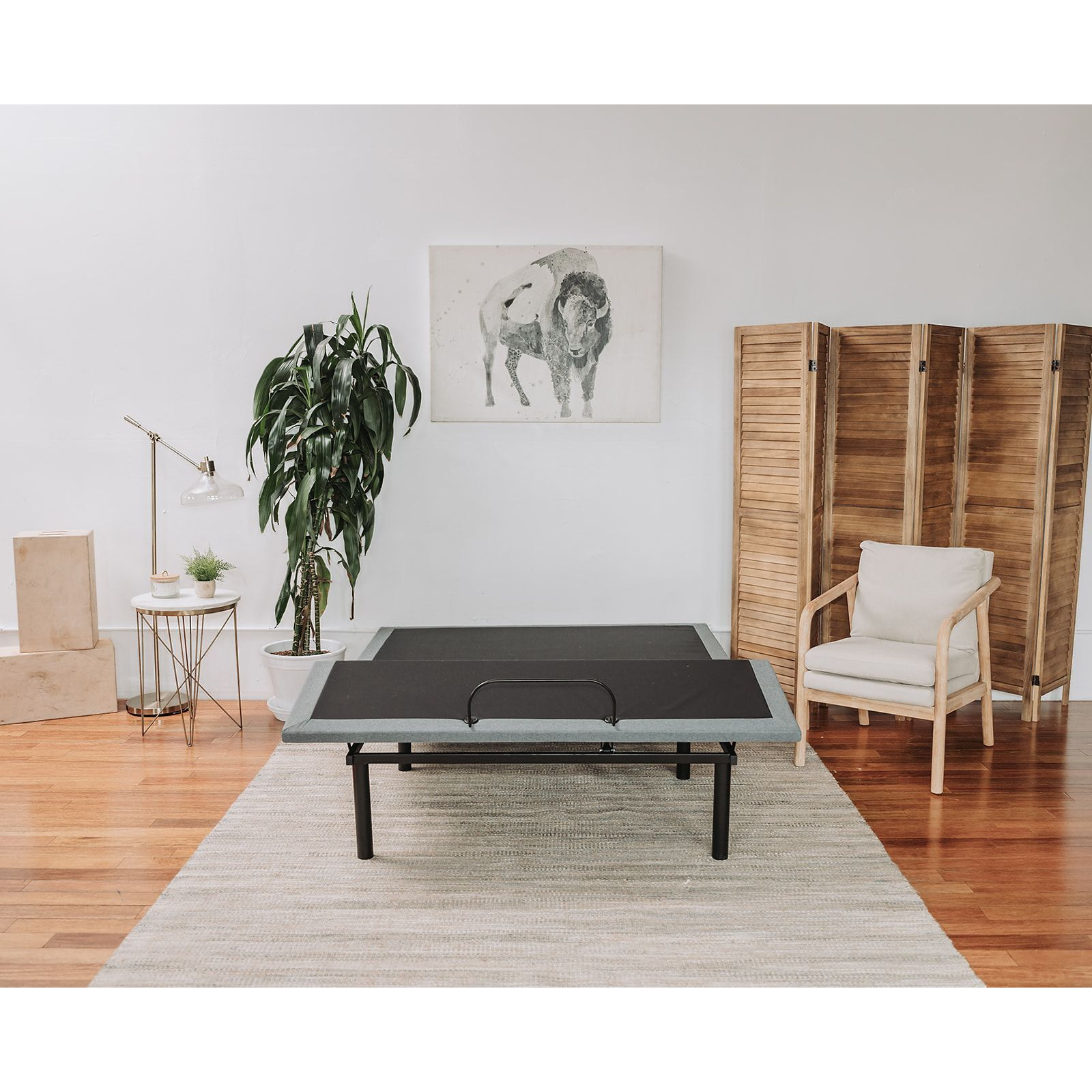 Os4 Black And Grey King Adjustable Bed Base With Head And Foot Position Adjustments(D0102Hi6Nj7)