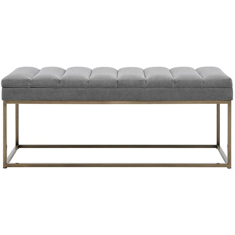 Npd Furniture And More Darius Kd Fabric Bench  Gray