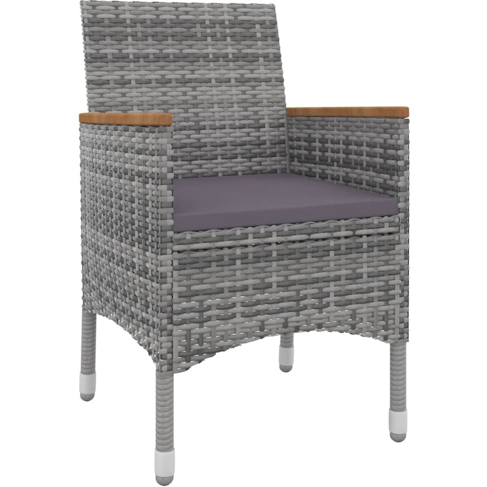Vidaxl 7 Piece Patio Dining Set With Cushions Poly Rattan And Glass