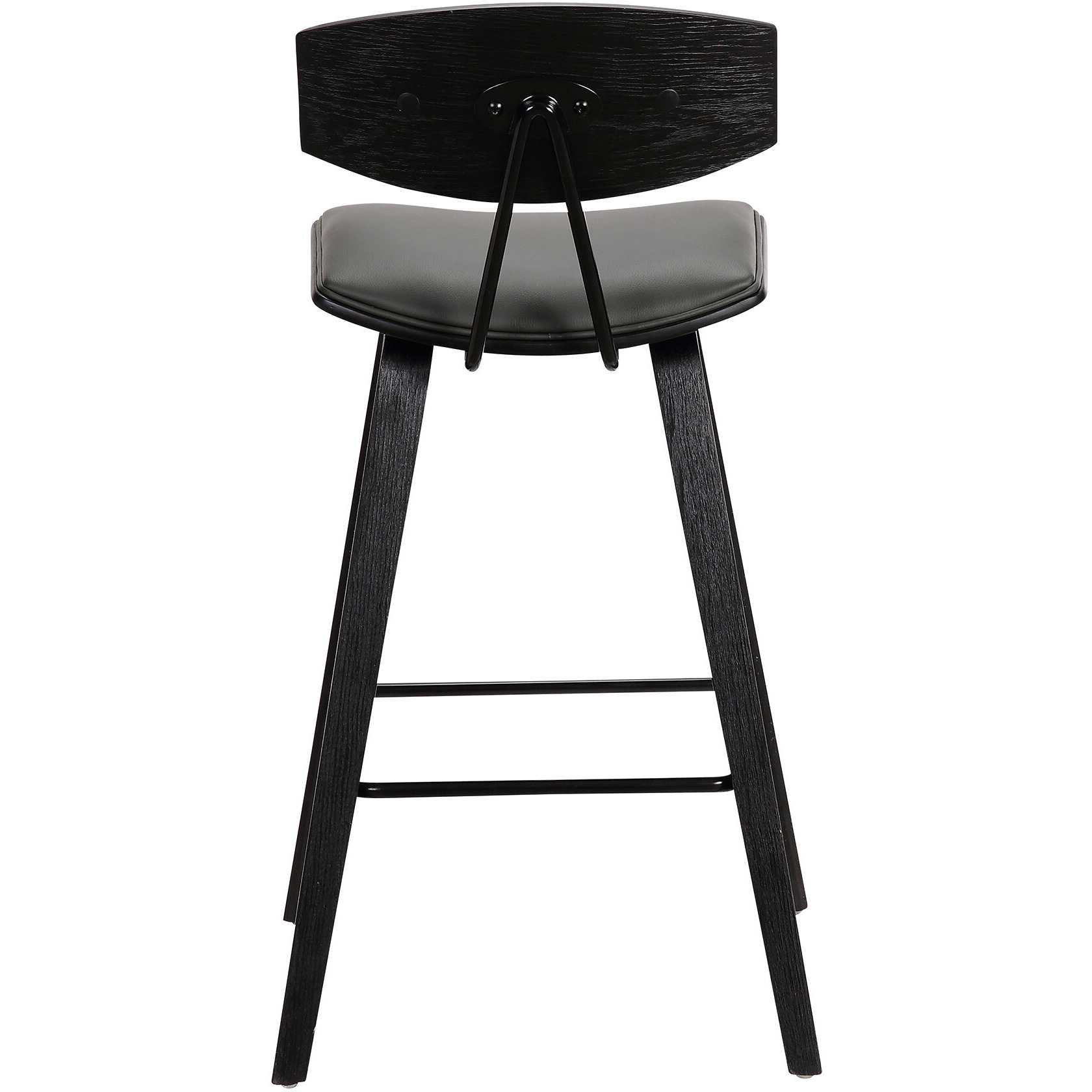 29 Gray Faux Leather Mid Century Modern Bar Stool