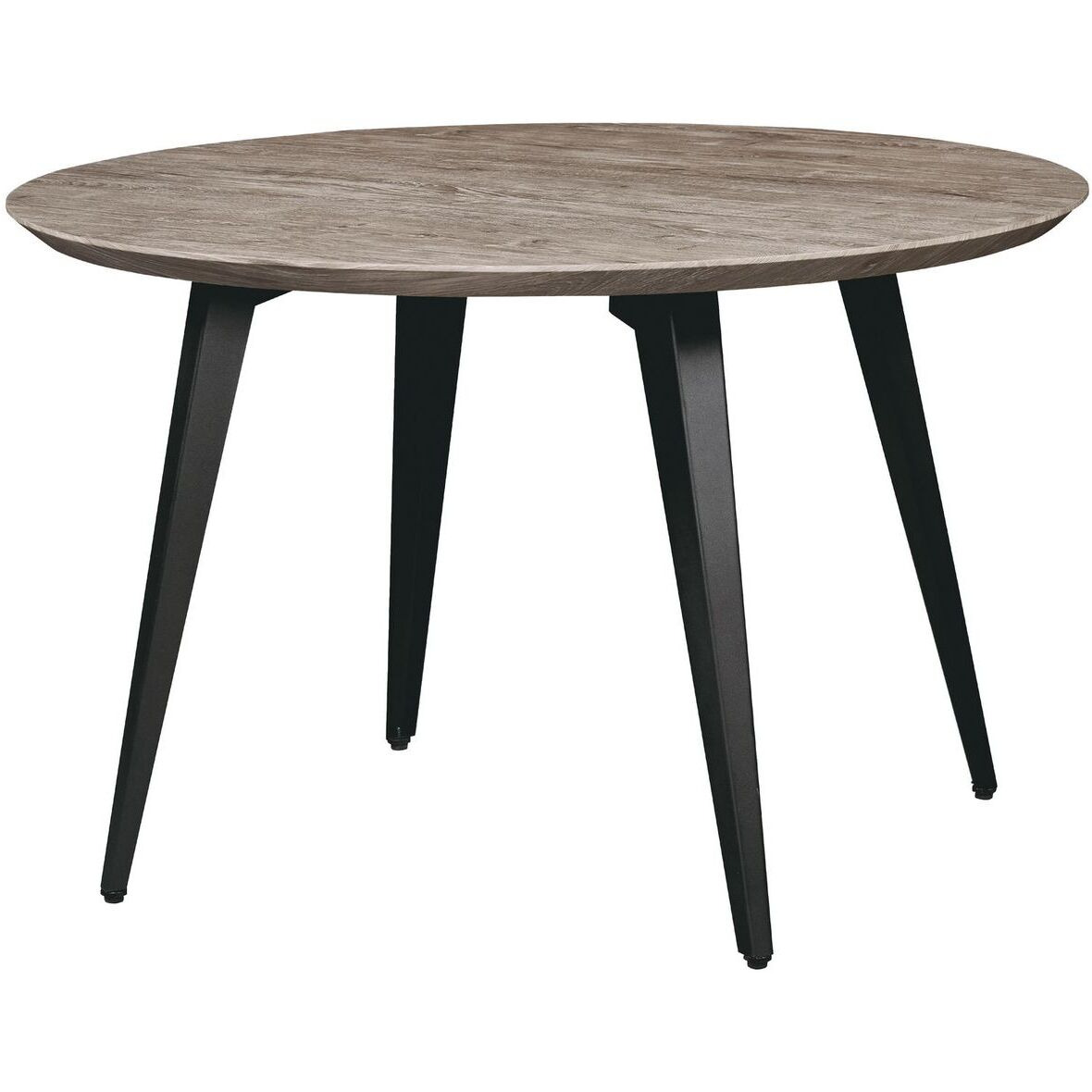 Leisuremod Ravenna Modern Round Wood 47"" Dining Table With Metal Legs