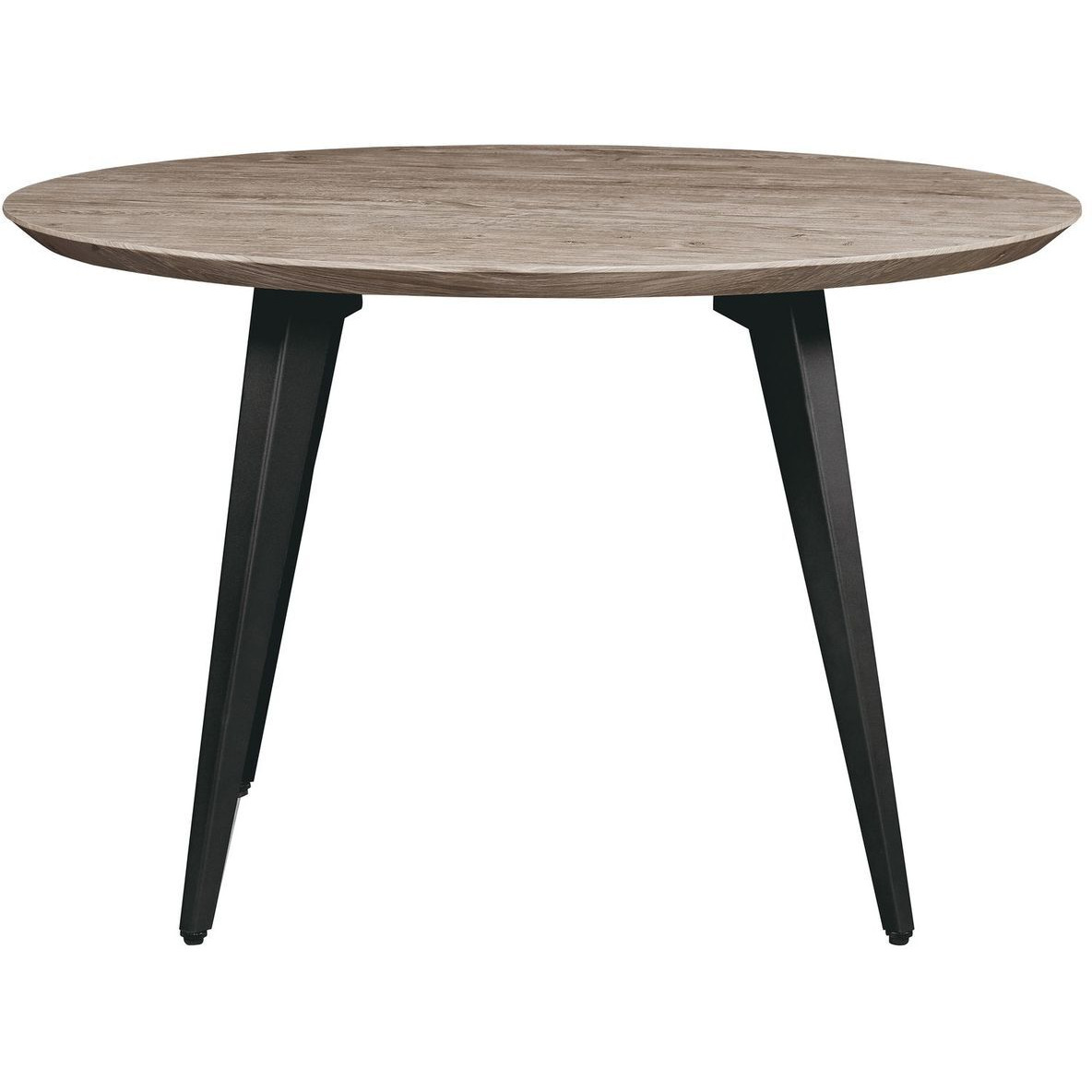 Leisuremod Ravenna Modern Round Wood 47"" Dining Table With Metal Legs