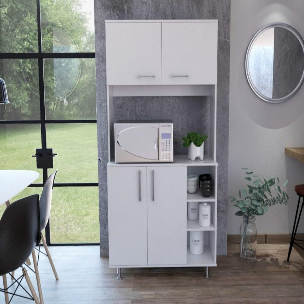 Pantry Cabinet Delaware  Double Door  White Finish(D0102Hge6Su)
