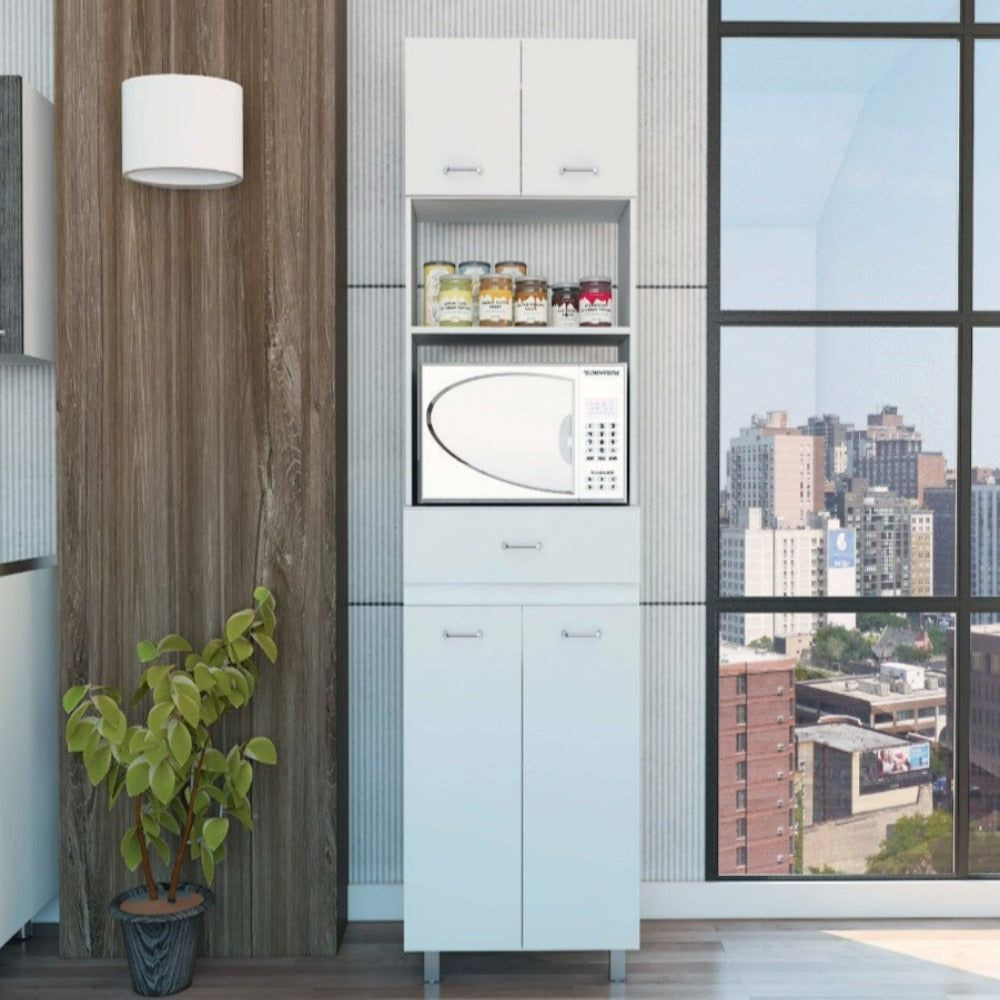 Microwave Cabinet Madison  Double Door  White Finish(D0102Hgey0U)