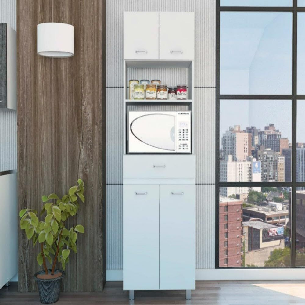 Microwave Cabinet Madison  Double Door  White Finish(D0102Hgey0U)