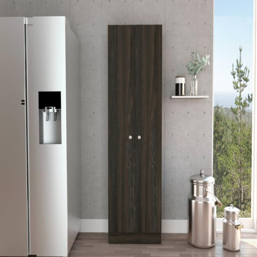 Storage Cabinet Pipestone  Five Shelves  Carbon Espresso  Black Wengue Finish(D0102Hge1Ca)