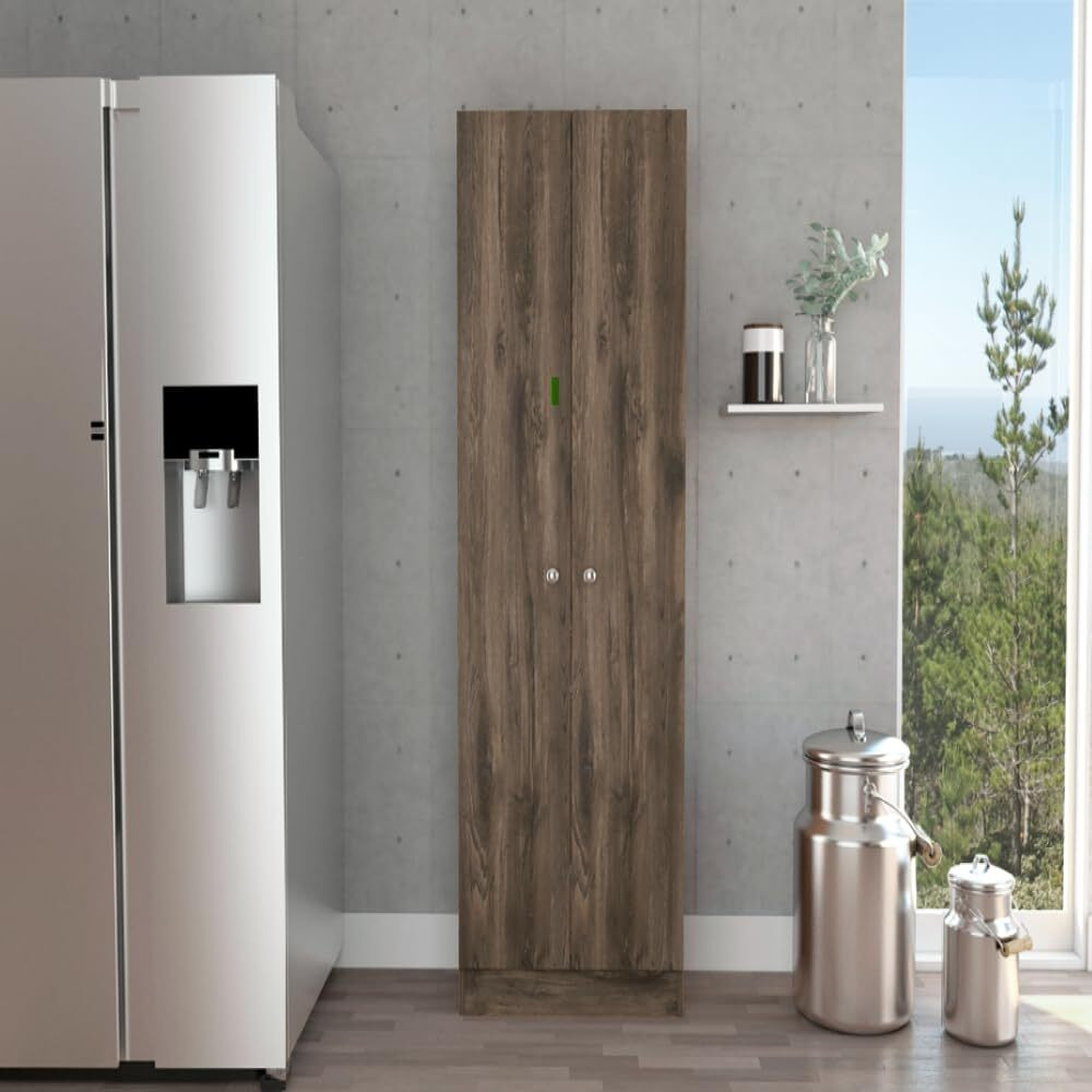 Storage Cabinet Pipestone  Five Shelves  Dark Brown  Black Wengue Finish(D0102Hged47)