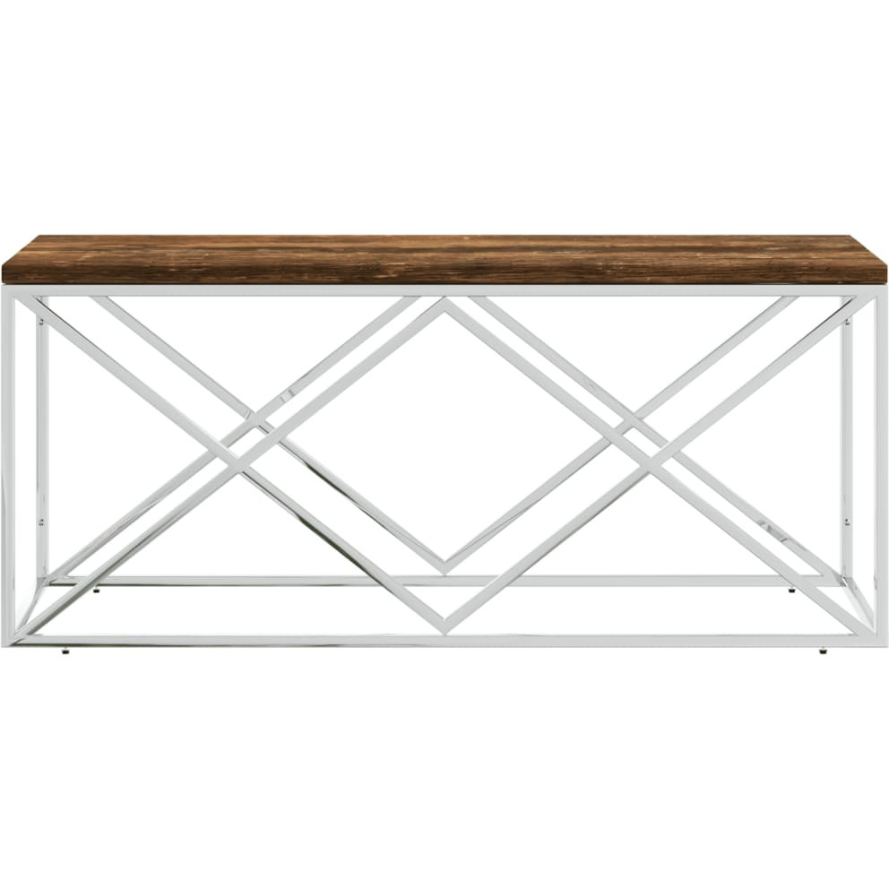 Vidaxl Coffee Table Stainless Steel And Solid Wood Reclaimed