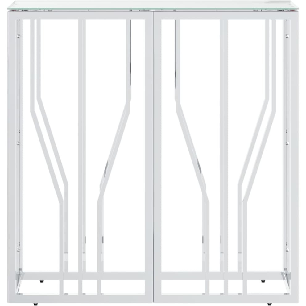 Vidaxl Console Table 27.6X11.8X27.6 Stainless Steel And Glass