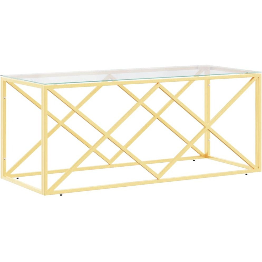 Vidaxl Coffee Table 43.3X17.7X17.7 Stainless Steel And Glass