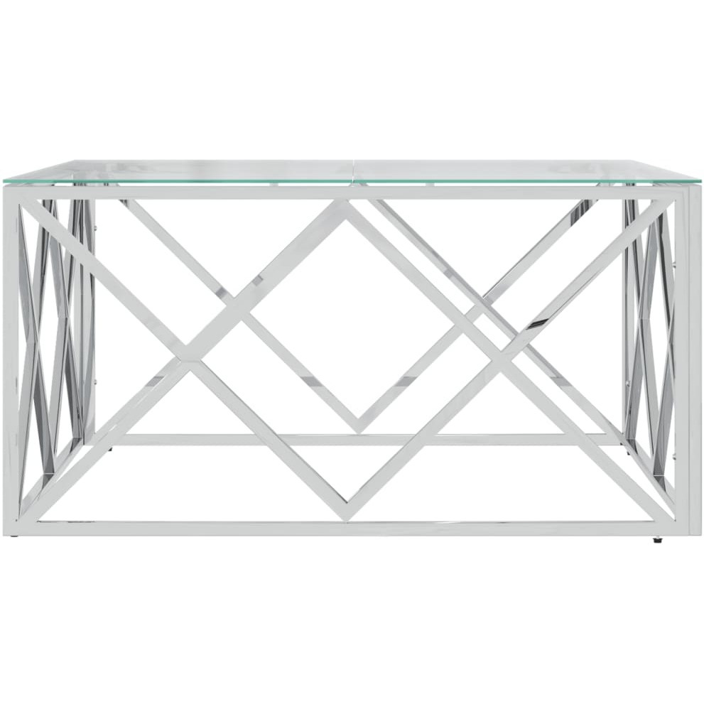 Vidaxl Coffee Table 31.5X31.5X15.7 Stainless Steel And Glass