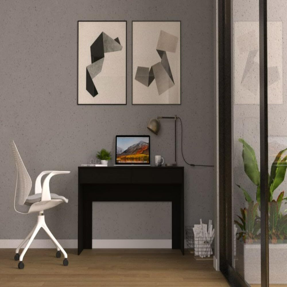 Computer Desk Aberdeen  Two Drawers  Black Wengue Finish(D0102Hgedkg)