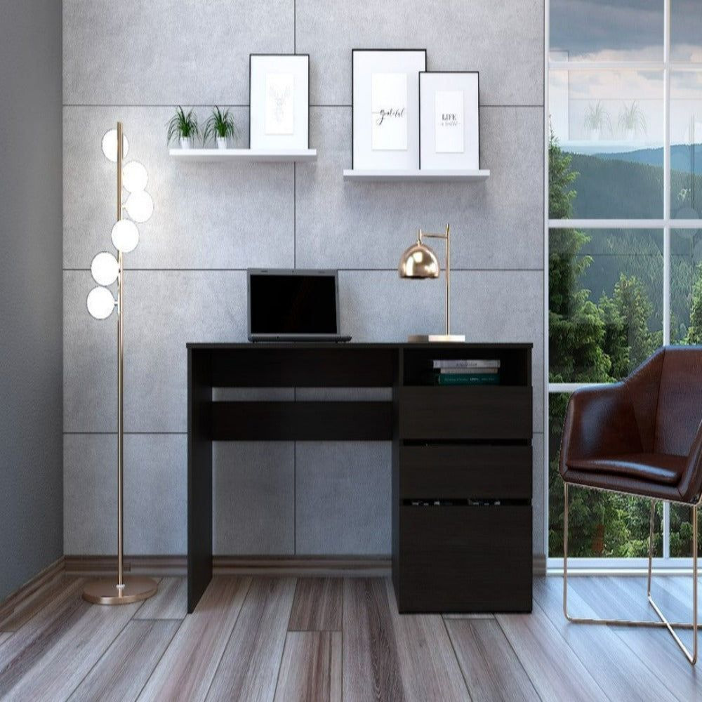 Computer Desk San Diego  One Shelf  Black Wengue Finish(D0102Hgedju)