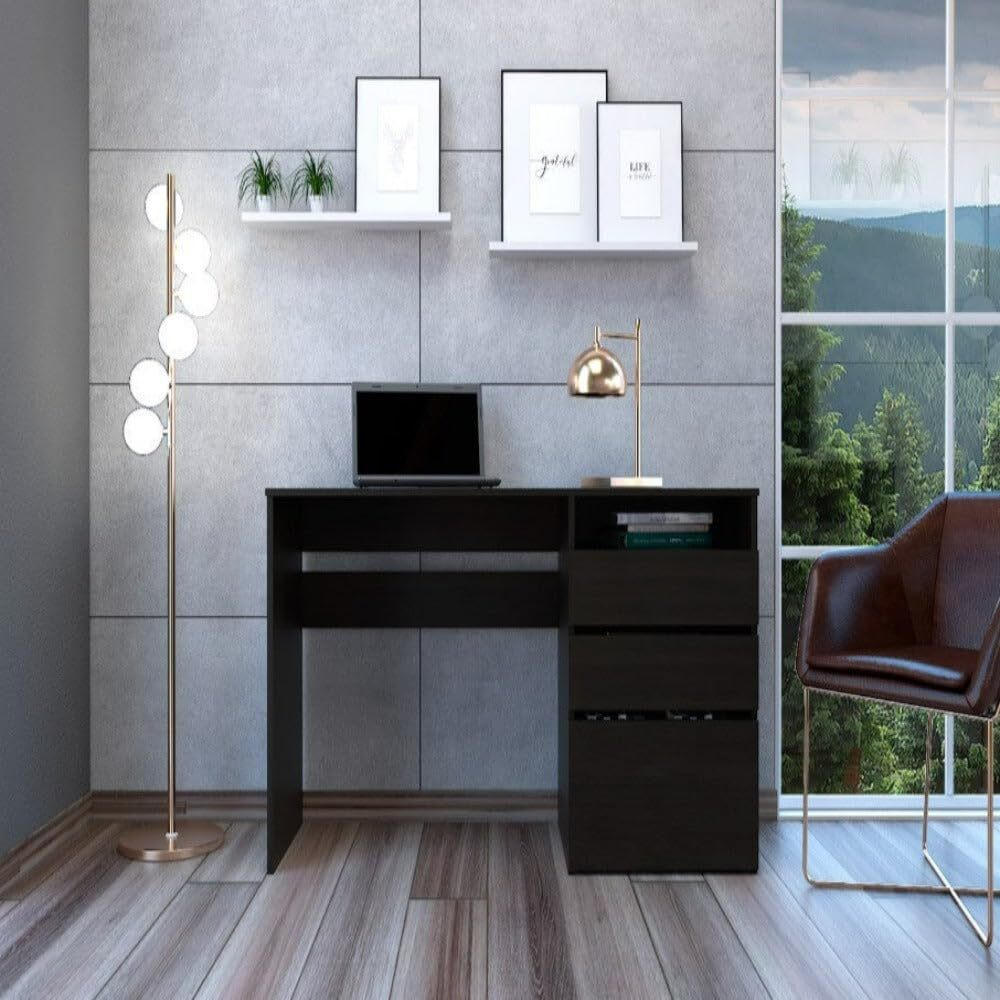 Computer Desk San Diego  One Shelf  Black Wengue Finish(D0102Hgedju)