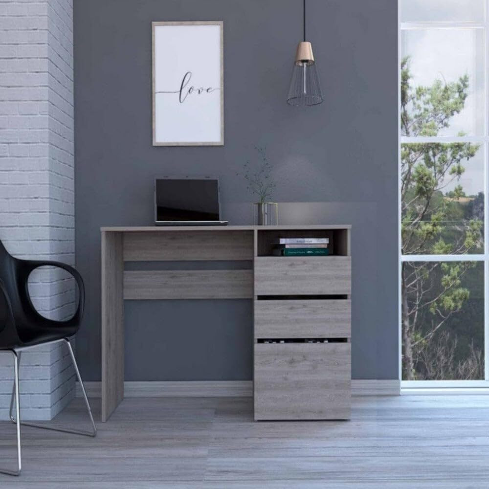 Computer Desk San Diego  One Shelf  Light Gray Finish(D0102Hgedgu)