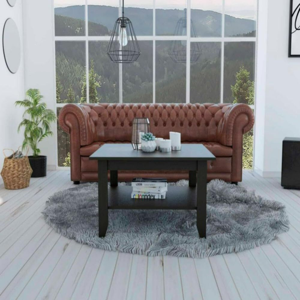 Coffee Table San Jose  One Shelf  Black Wengue Finish(D0102Hgem7A)