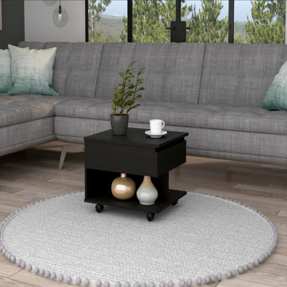 Lift Top Coffee Table Mercuri  Casters  Black Wengue Finish(D0102Hgeyb7)