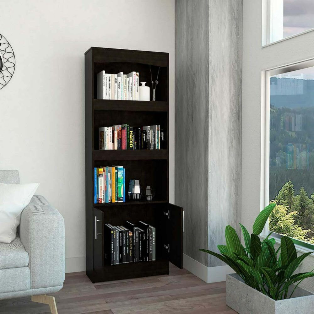 Bookcase Denver  Metal Hardware  Black Wengue Finish(D0102Hge6Pg)