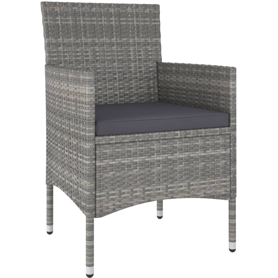 Vidaxl 4 Piece Patio Chair And Stool Set Poly Rattan Gray