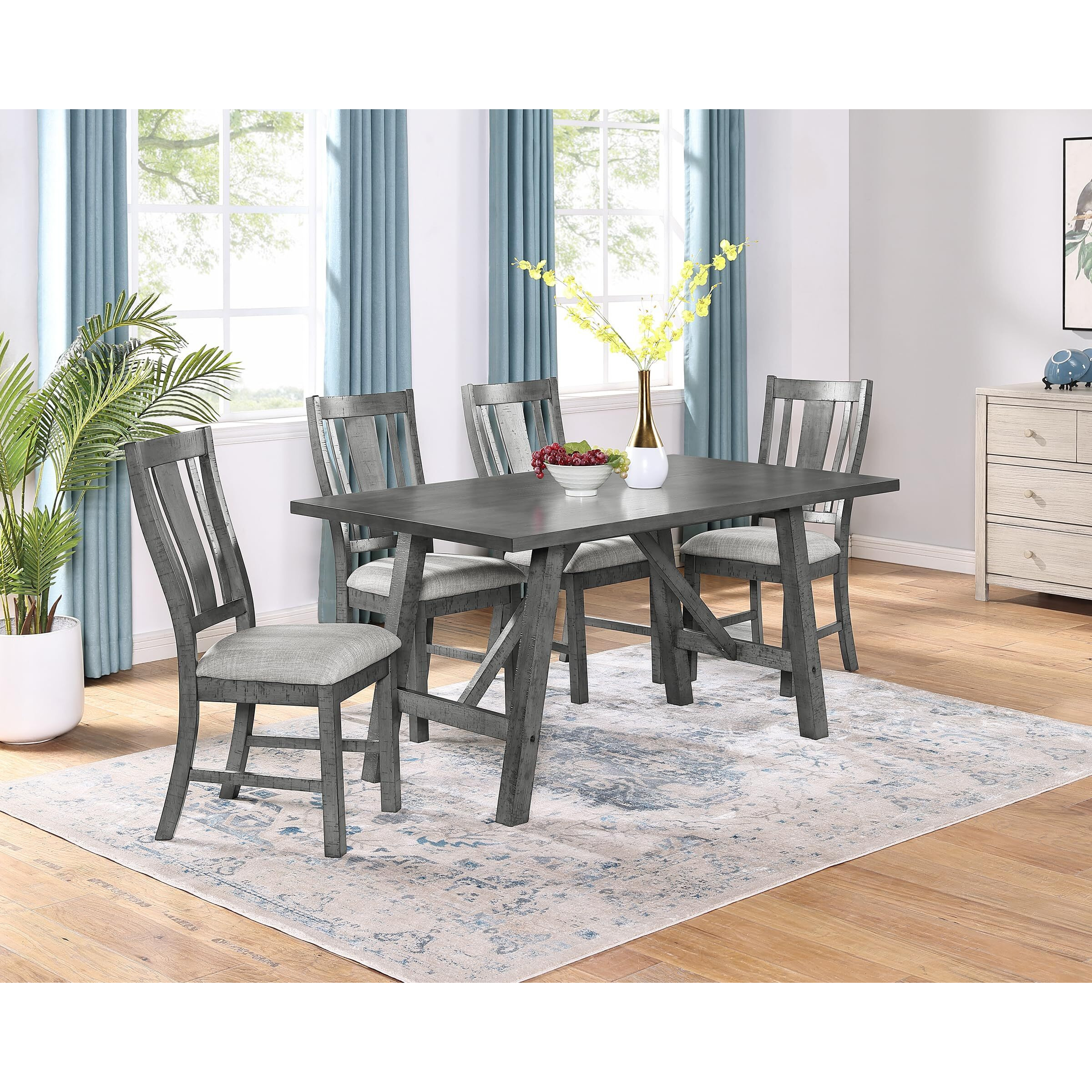 Best Quality Furniture D189D5 Dining Set  Grey
