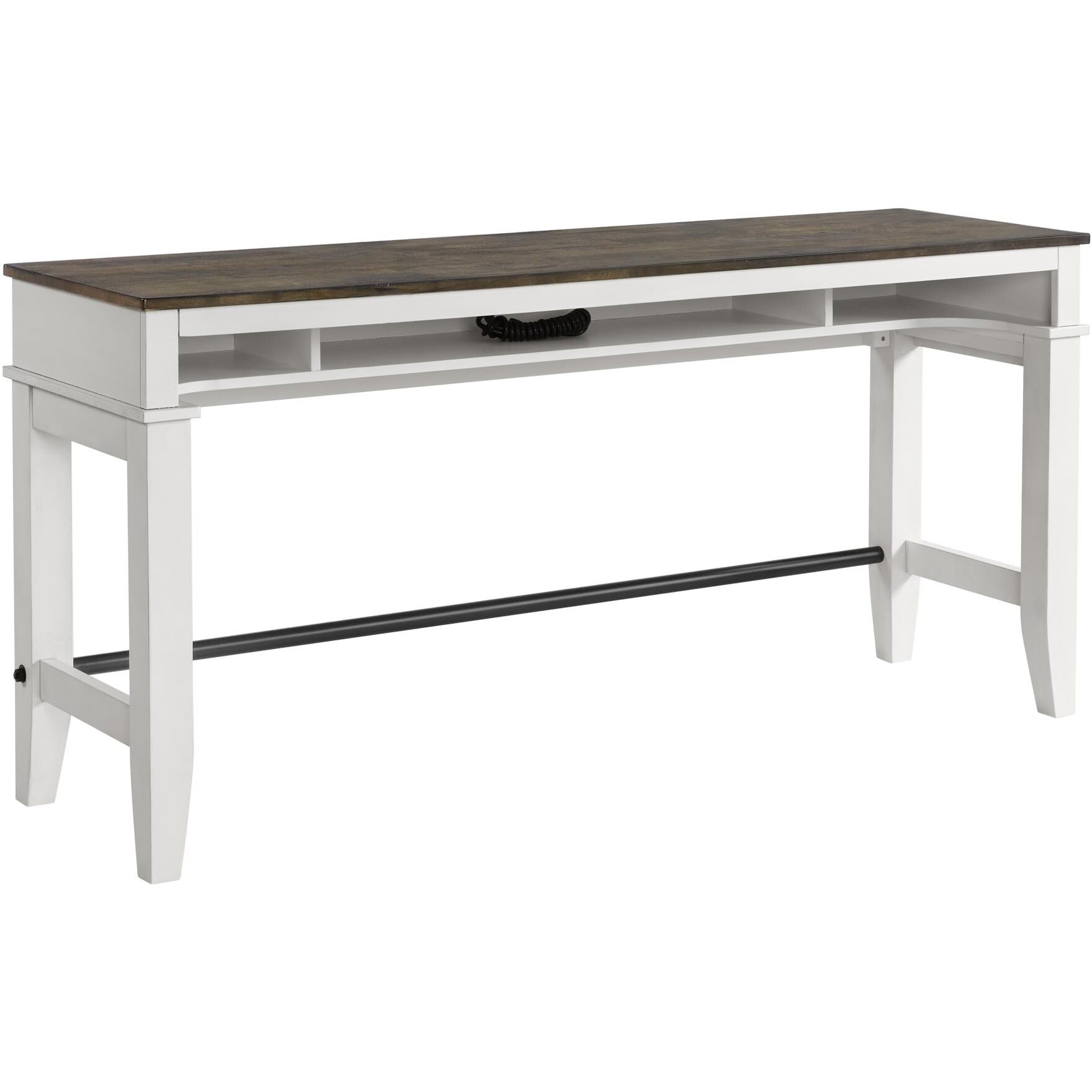 76"" Sofa Bar Table In Gray & White