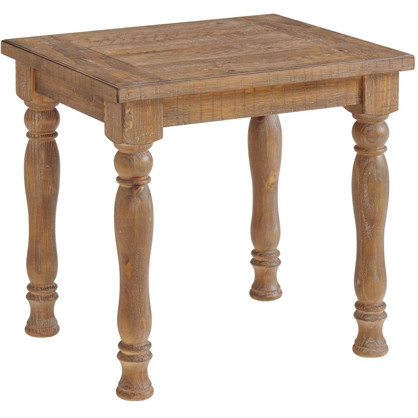 Turned Leg End Table  22X26 In Sandwash