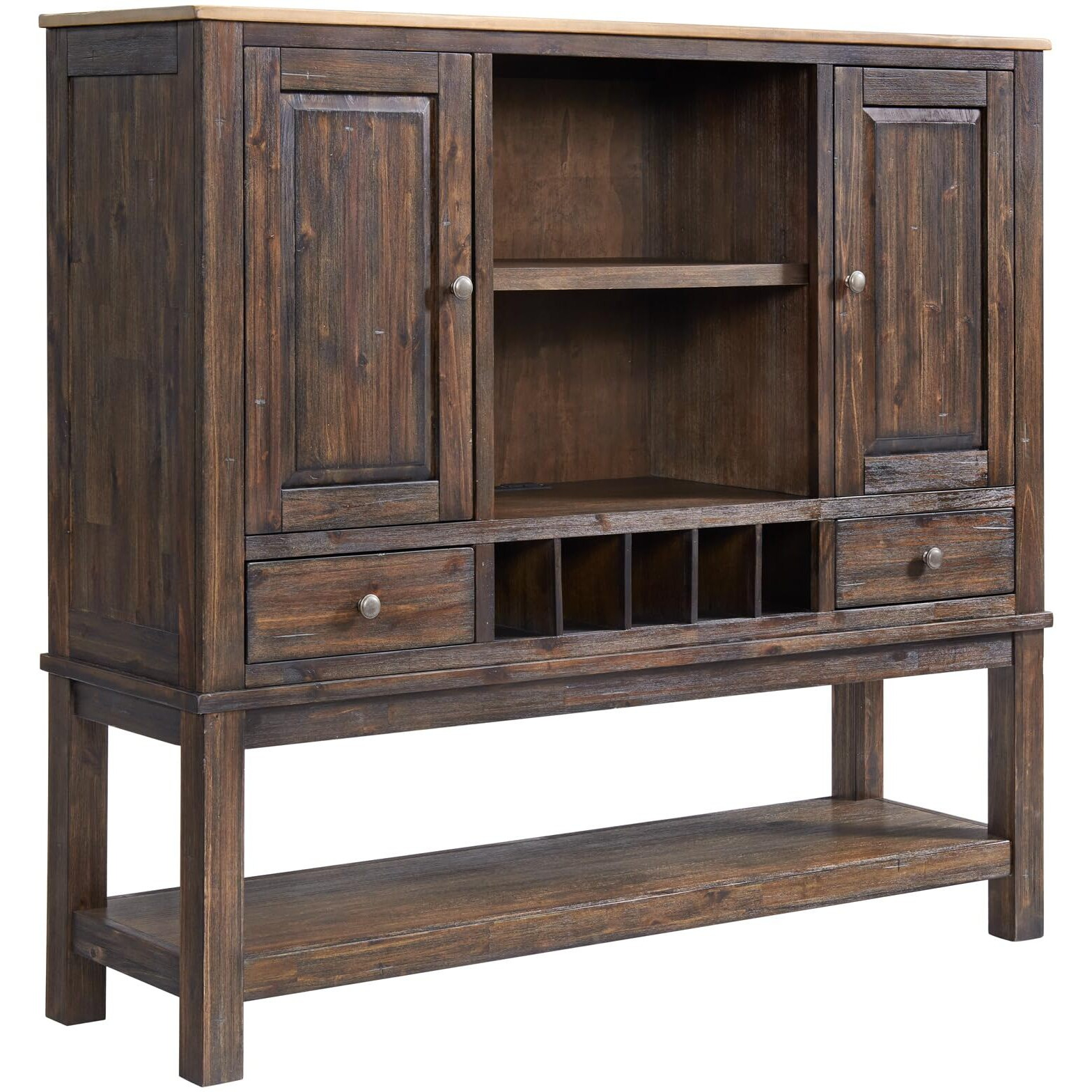 62"" Sideboard W/Wine Storage In Driftwood And Sable