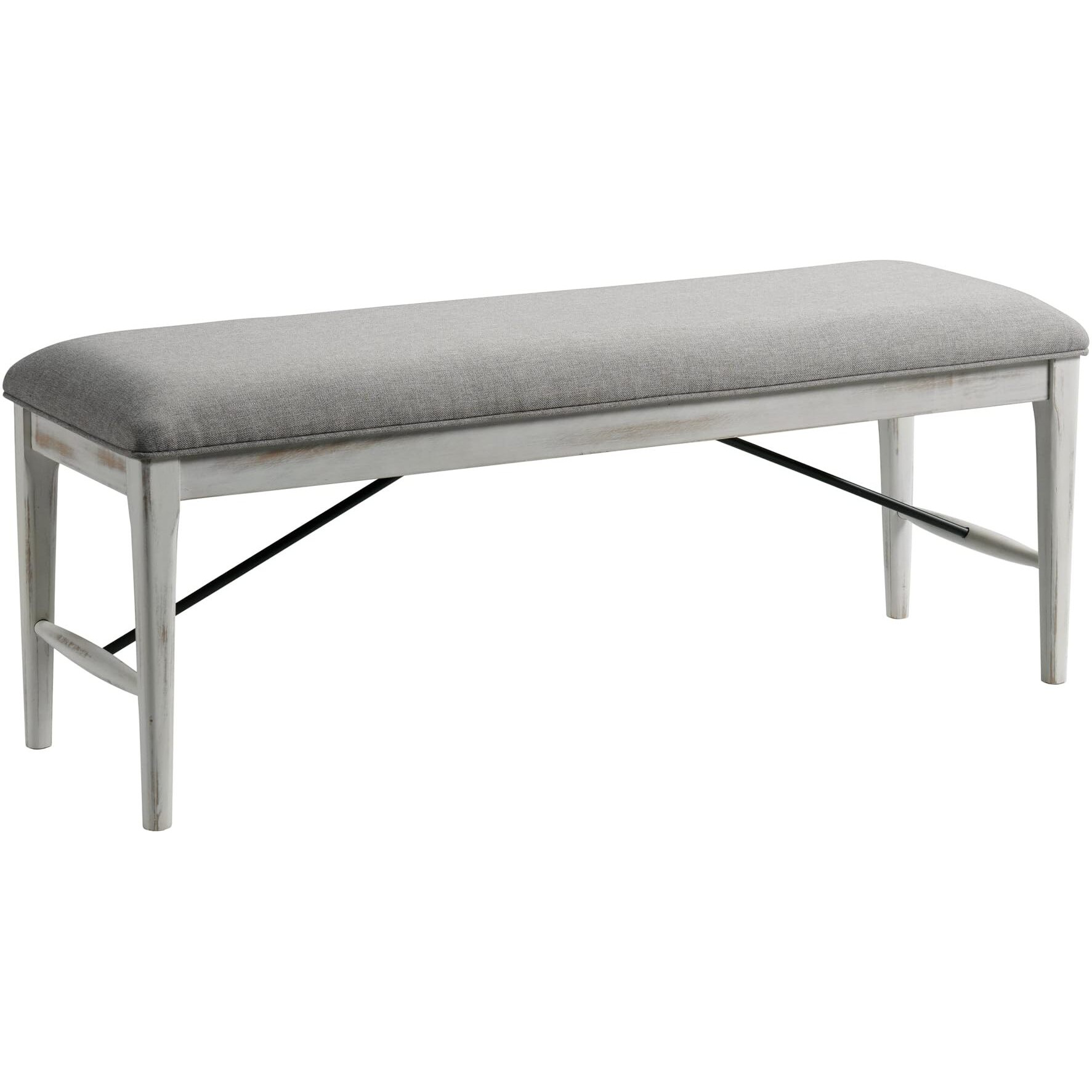 50"" Backless Bench In Weathered White
