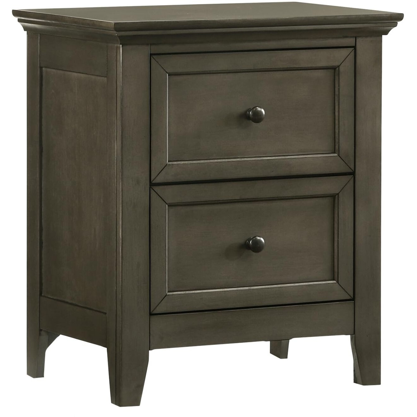 Nightstand  2 Drawer In Gray