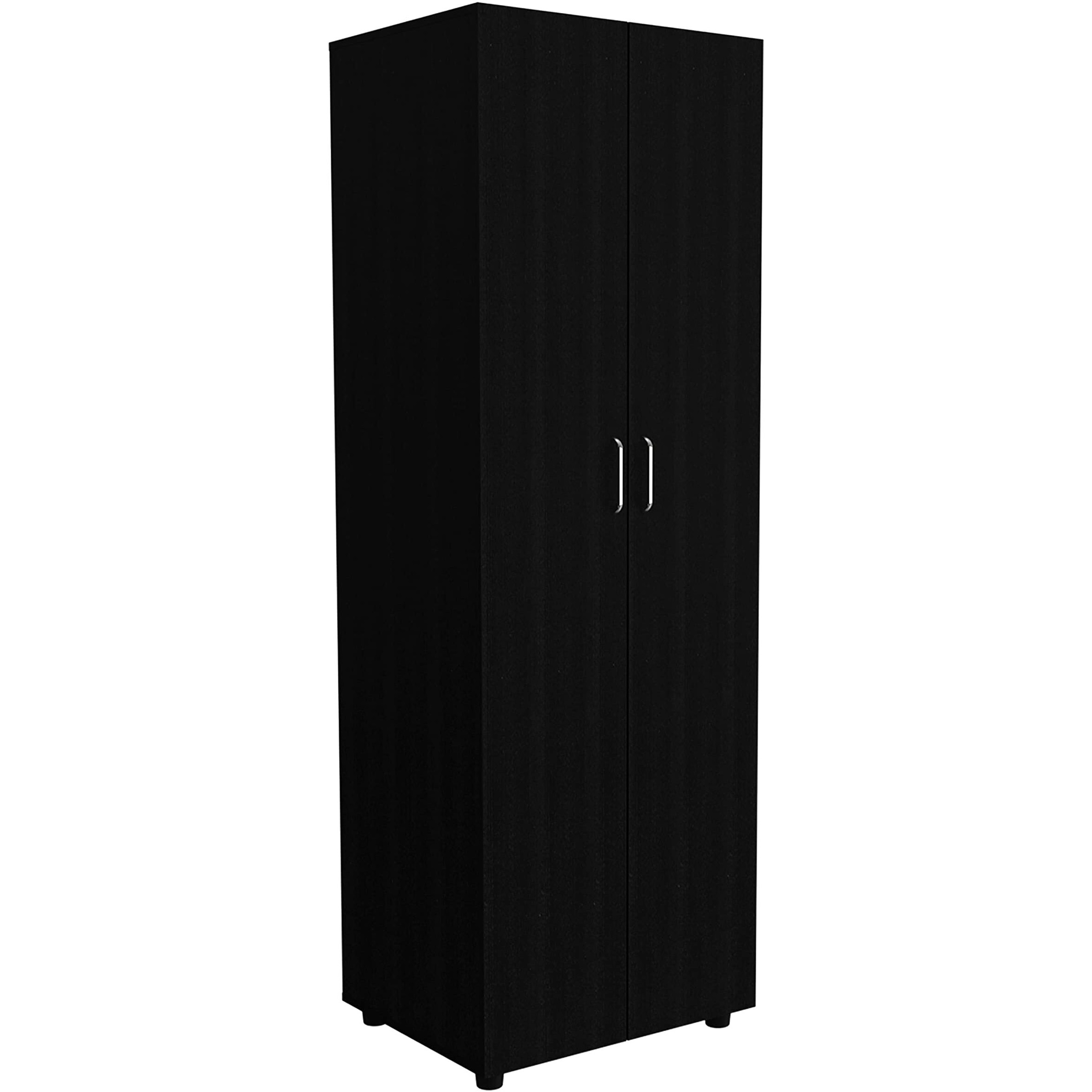 Allen 3 Piece Bedroom Set  London Armoire + 2 Omaha Nightstands   Black