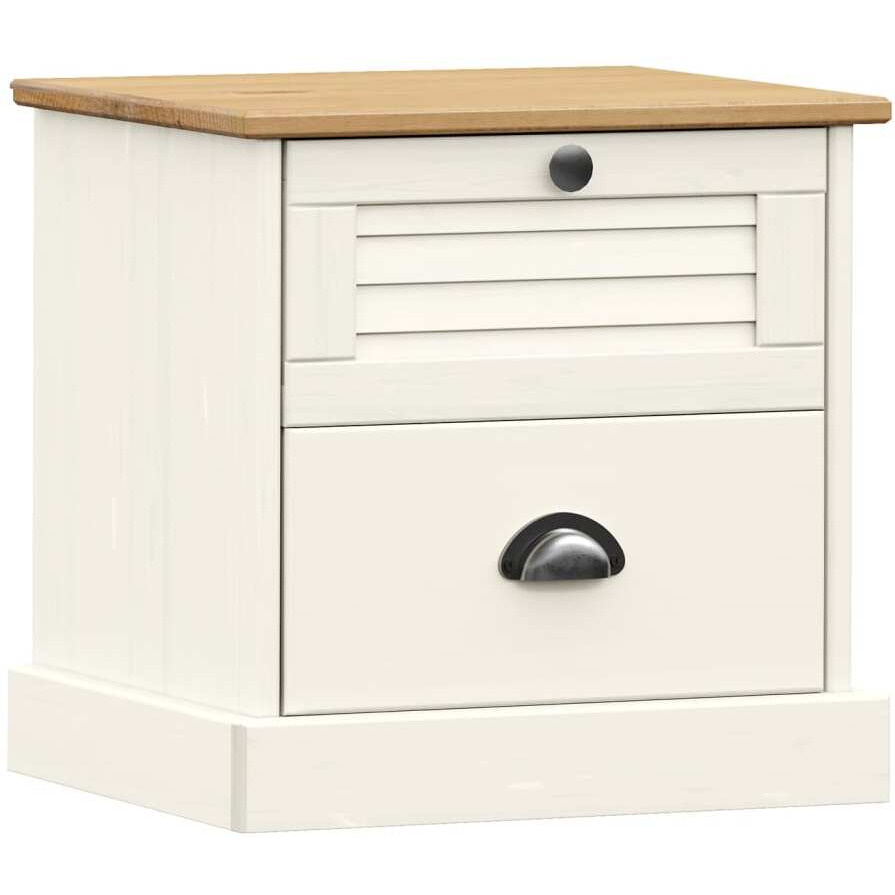 Vidaxl Bedside Cabinet Vigo White 16.5X13.8X16.5 Solid Wood Pine