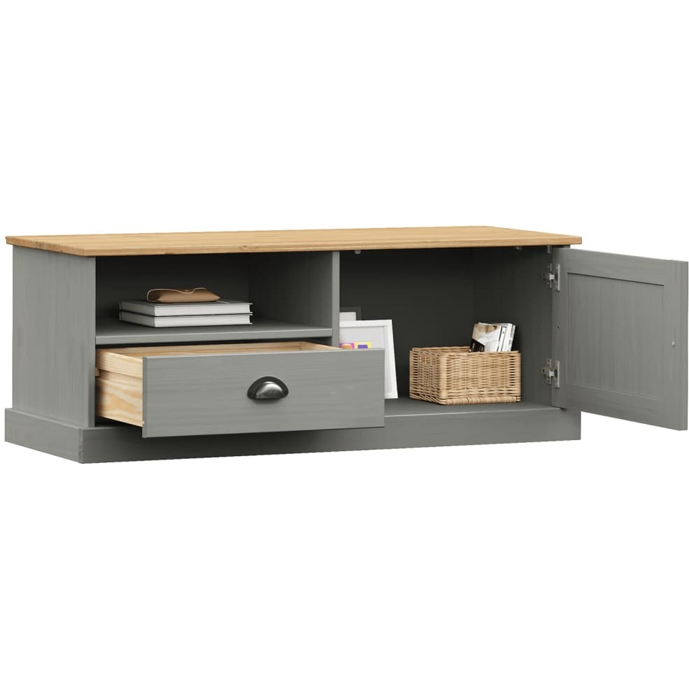 Vidaxl Tv Stand Vigo Gray 41.7"&quotX15.7"&quotX15.7"" Solid Wood Pine