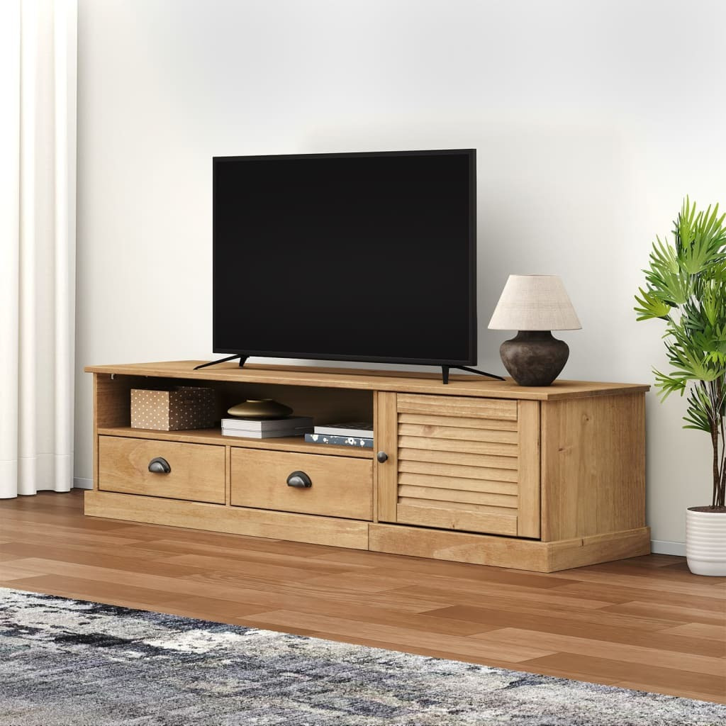 Vidaxl Tv Stand Vigo 61.4"&quotX15.7"&quotX15.7"" Solid Wood Pine