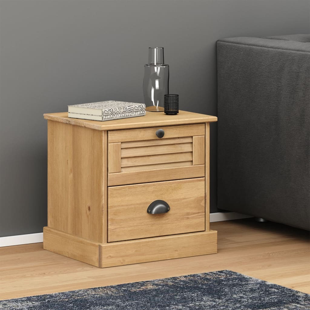 Vidaxl Bedside Cabinet Vigo 16.5X13.8X16.5 Solid Wood Pine