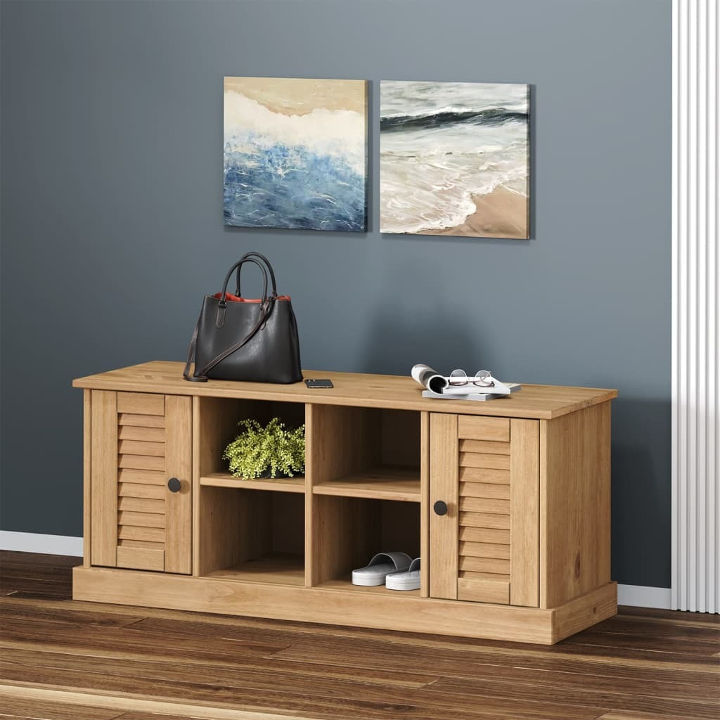 Vidaxl Shoe Bench Vigo 41.7"&quotX13.8"&quotX17.7"" Solid Wood Pine