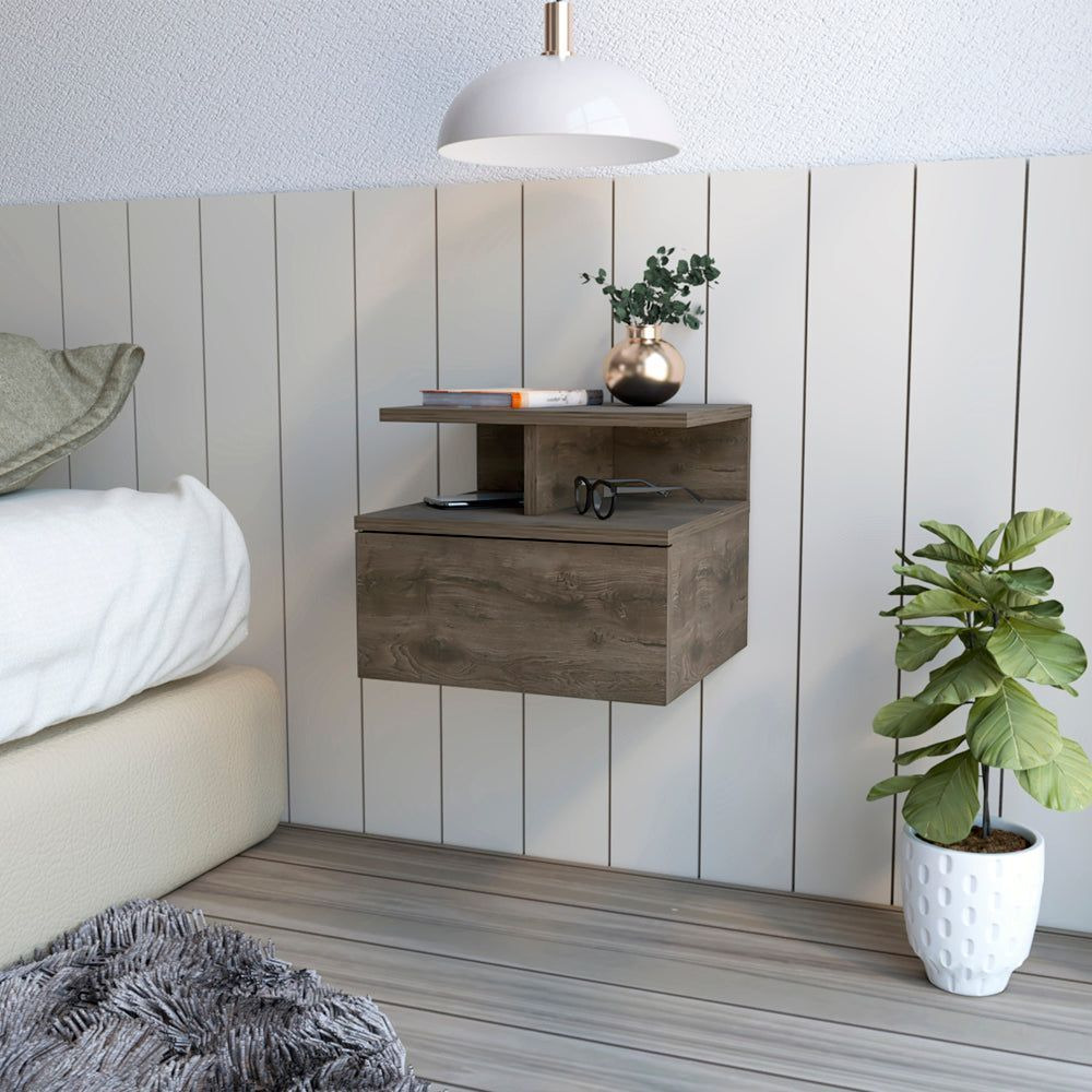 Nightstand Floating Flopini  Bedroom  Dark Walnut