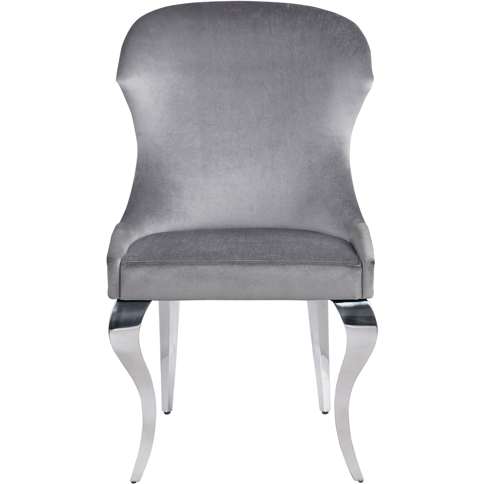 Cheyanne Upholstered Wingback Side Chair With Nailhead Trim Chrome And Grey (Set Of 2)