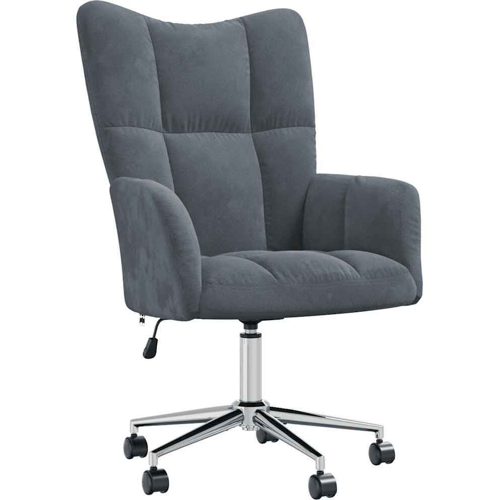 Vidaxl Relaxing Chair Dark Gray Velvet