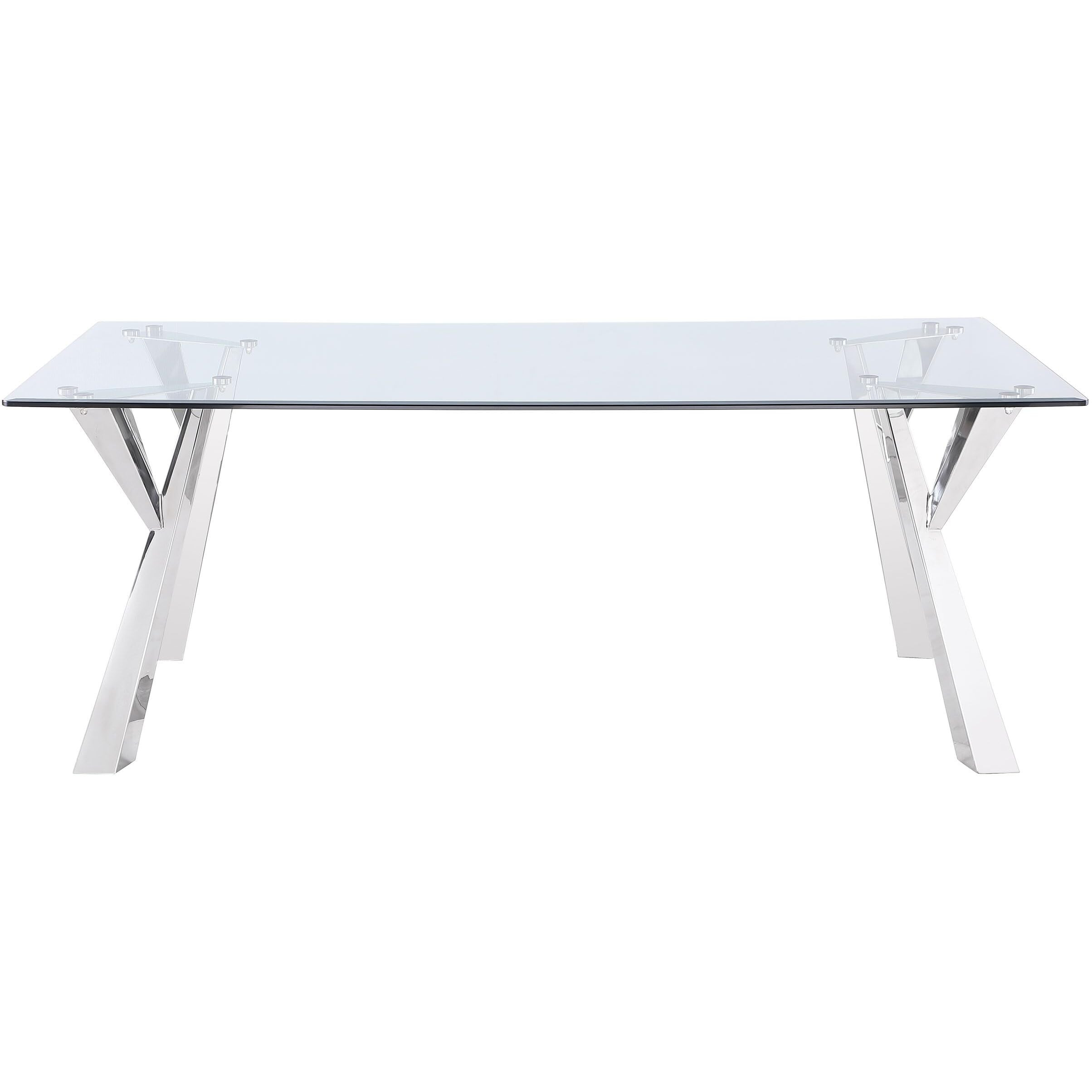 Alaia Rectangular Glass Top Dining Table Clear And Chrome