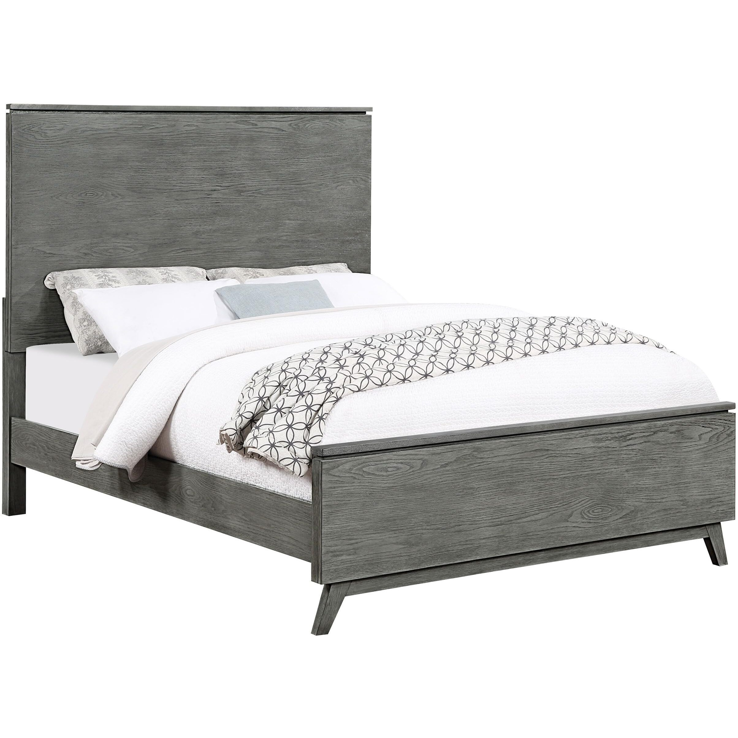Nathan High Headboard Queen Panel Bed Grey