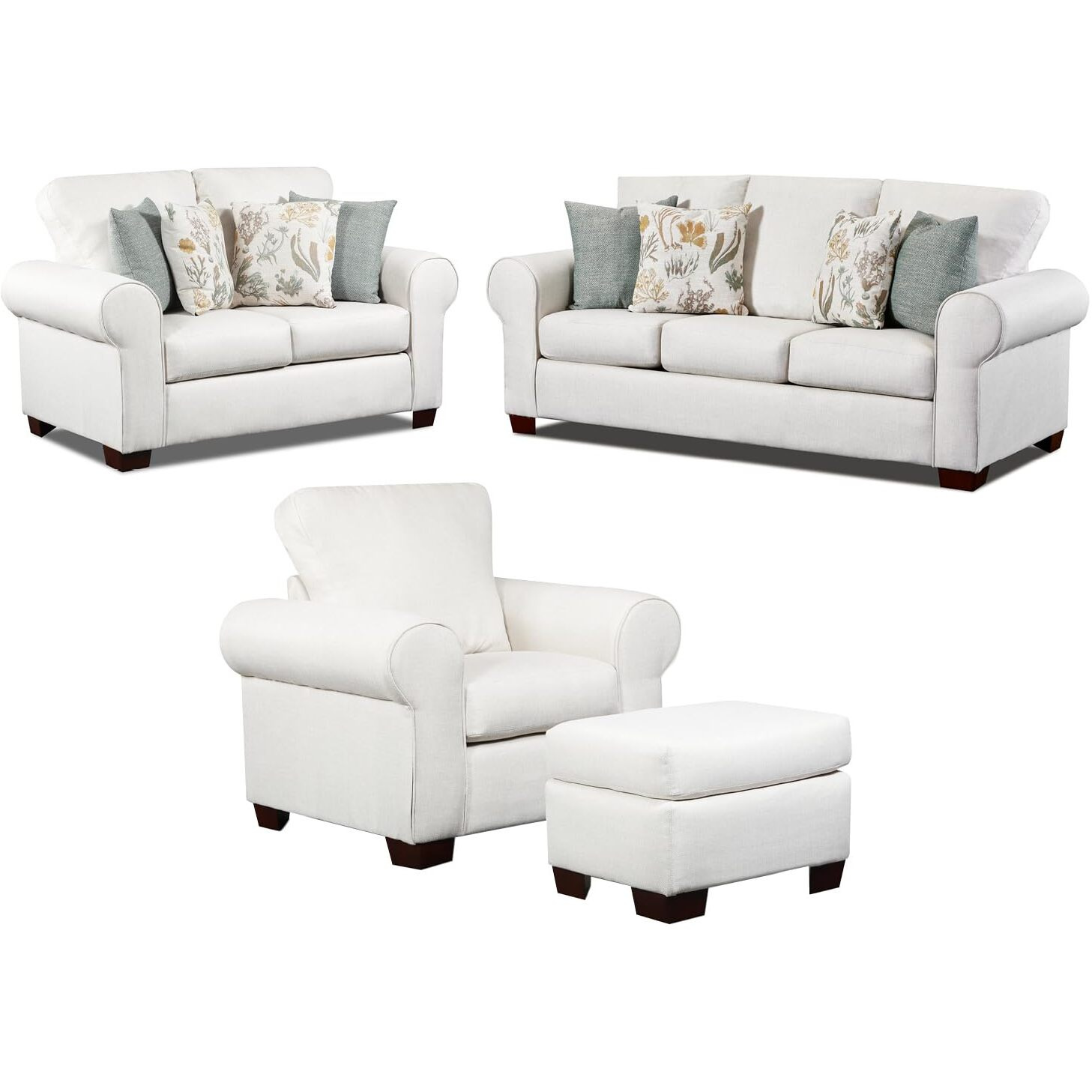 Living Room Beaujardin 4-Piece Set With Sleeper Sofa
