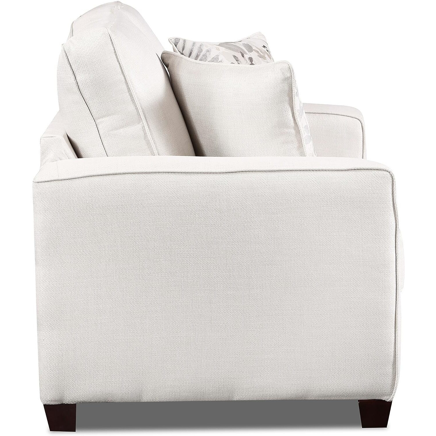American Furniture Classics Relay Linen Loveseat With Two Throw Pillows Sofas  Soft Washed Cream Tweed