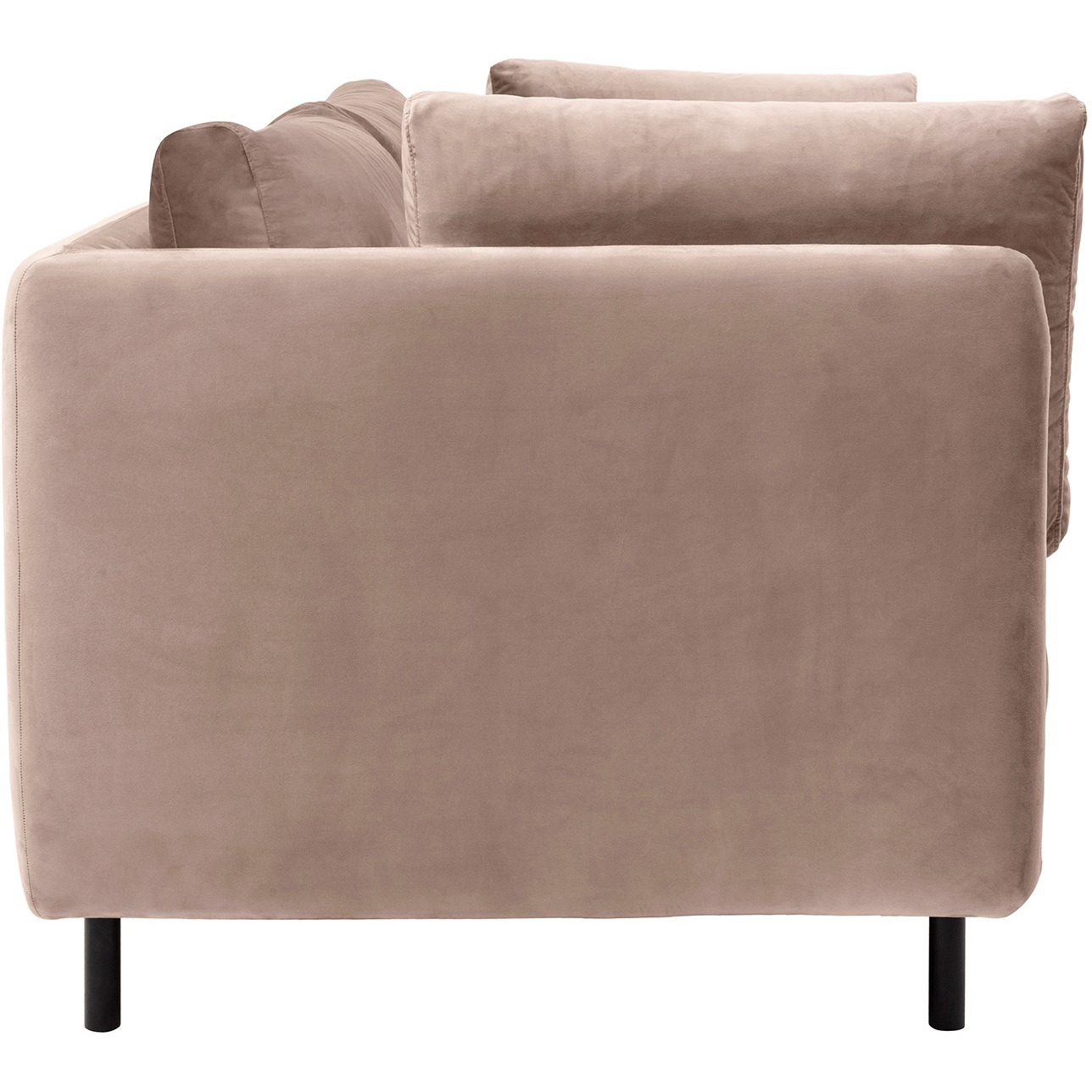 Serenity 79"" Mauve Velvet Sofa With Black Metal Legs